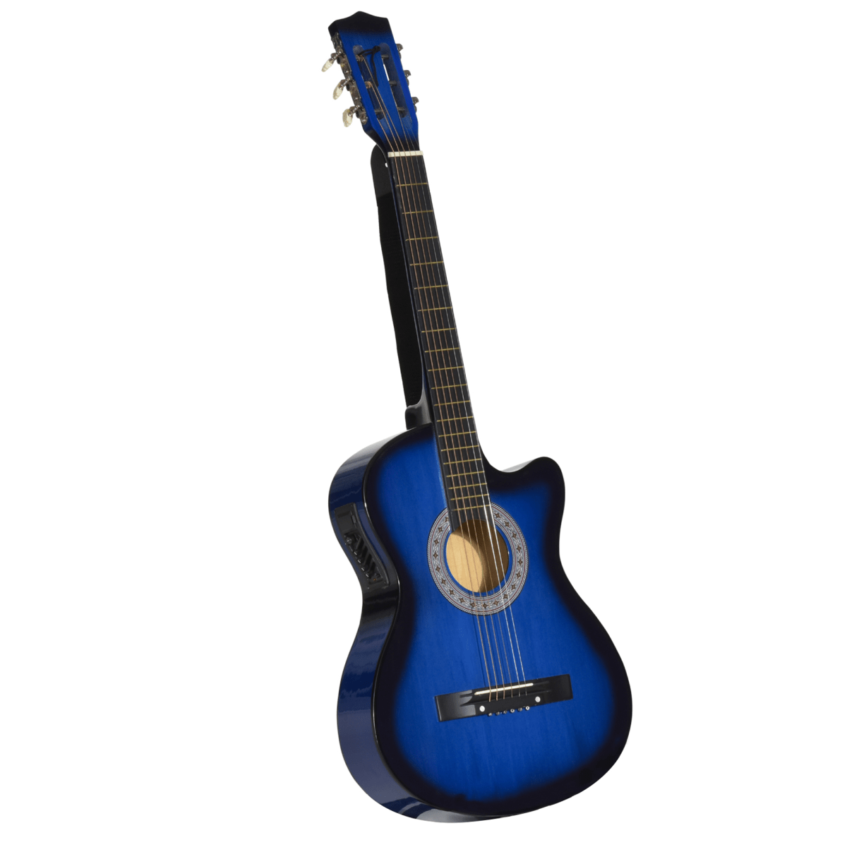HOMCOM Beginner Acoustic Electric Cutaway Guitar Kids Guitar and Junior Guitar - Rhythmic - Cadence