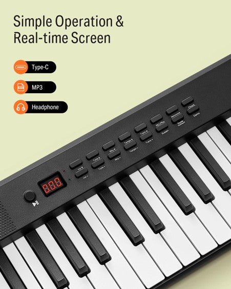 Donner DP - 10 88 - Key Foldable Semi - Weighted Digital Piano Kit with Bluetooth - Rhythmic - Cadence