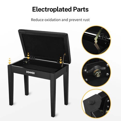 Donner Piano Bench with Storage with High - Density Sponges Pad - Rhythmic - Cadence