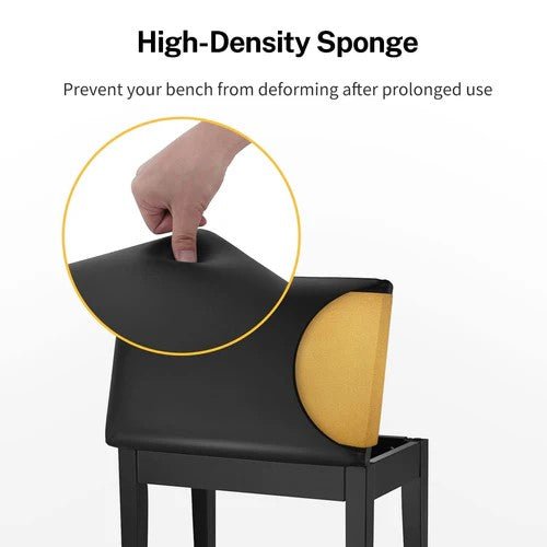 Donner Piano Bench with Storage with High - Density Sponges Pad - Rhythmic - Cadence