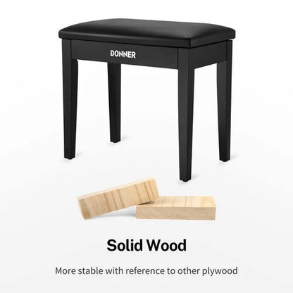 Donner Piano Bench with Storage with High - Density Sponges Pad - Rhythmic - Cadence