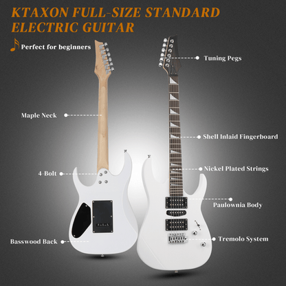 170 Model With 20W Electric Guitar Pickup Hsh Pickup Guitar Stereo Bag Harness Picks Rocker Connector Wrench Tool White - Rhythmic - Cadence