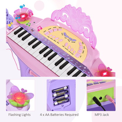 Mini Battery Organ Piano Microphone Stool 32 Key Keyboard Kids Toy - Rhythmic - Cadence