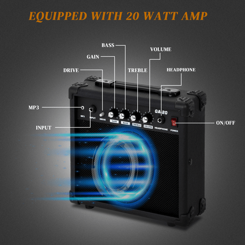 170 Model With 20W Electric Guitar Pickup Hsh Pickup Guitar Stereo Bag Harness Picks Rocker Connector Wrench Tool White - Rhythmic - Cadence