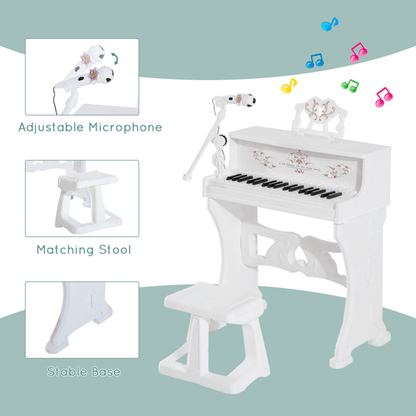 37/32 Key Kids Battery Keyboard Mini Grand Piano Stool Microphone Musical Toy - Rhythmic - Cadence