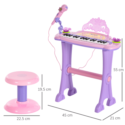 Mini Battery Organ Piano Microphone Stool 32 Key Keyboard Kids Toy - Rhythmic - Cadence
