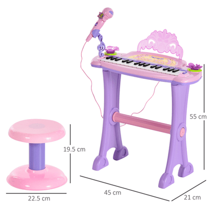 Mini Battery Organ Piano Microphone Stool 32 Key Keyboard Kids Toy - Rhythmic - Cadence