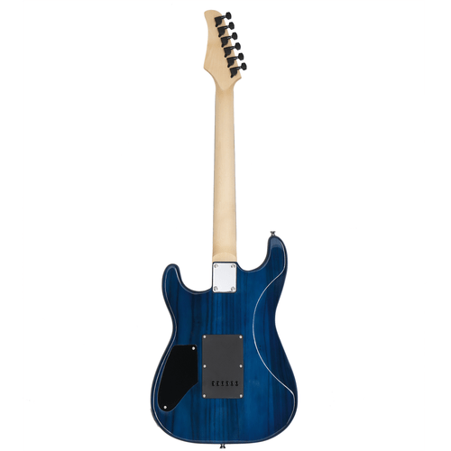 GST Stylish H - H Pickup Tiger Stripe Electric Guitar Kit with 20W AMP Bag Guitar Strap Blue - Rhythmic - Cadence