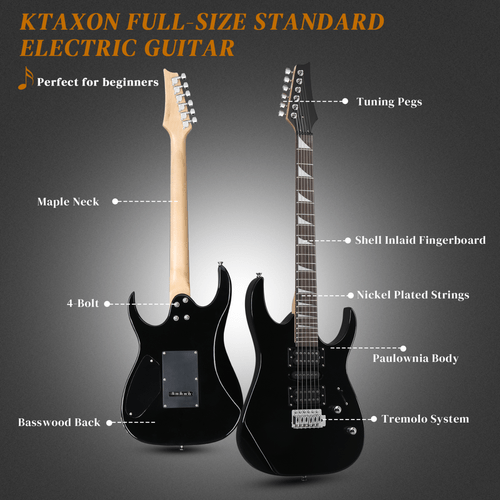 170 Model With 20W Electric Guitar Pickup Hsh Pickup Guitar Stereo Bag Harness Picks Rocker Connector Wrench Tool Black - Rhythmic - Cadence