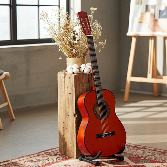 vidaXL 8 Piece Classical Guitar Beginner Set 4/4-  39" - Dark Brown