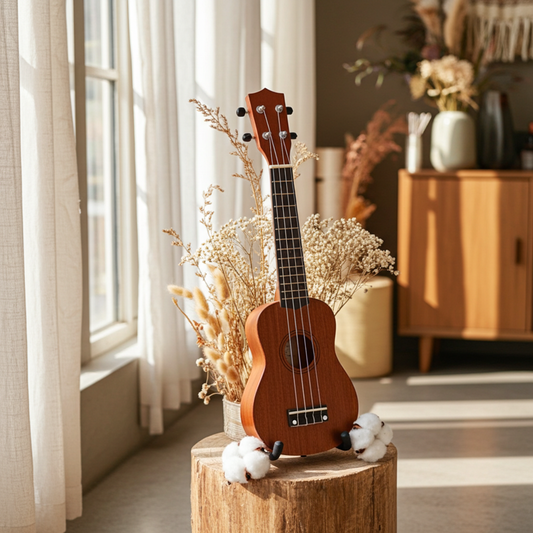 vidaXL Soprano Ukulele Set with Bag for Kids Dark Wood 23"